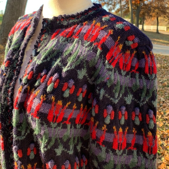 COPY - darling puffed sleeve wool cardigan. - Picture 2 of 5